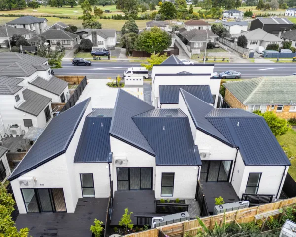 Aerial image of the Toitoi Living units in Papatoetoe.